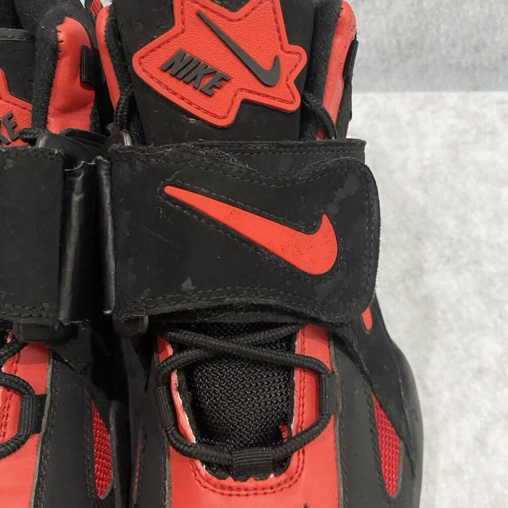 Nike Air Barrage Mid Black Red White Mens Size 10 Sneakers Basketball Shoes - Picture 3 of 12